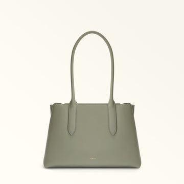 FURLA MERIDIANA TOTE BAG AGAVE b+GRIGIO int.