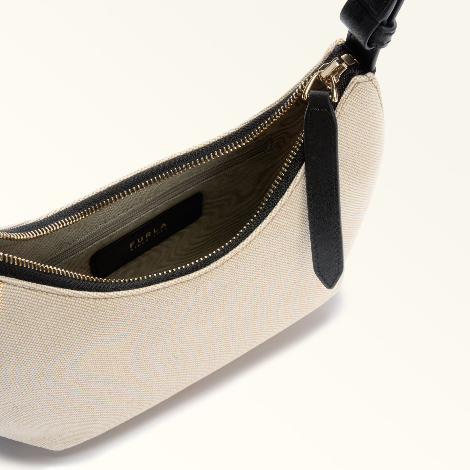 Furla Goccia Shoulder Bag Naturale+Nero Furla