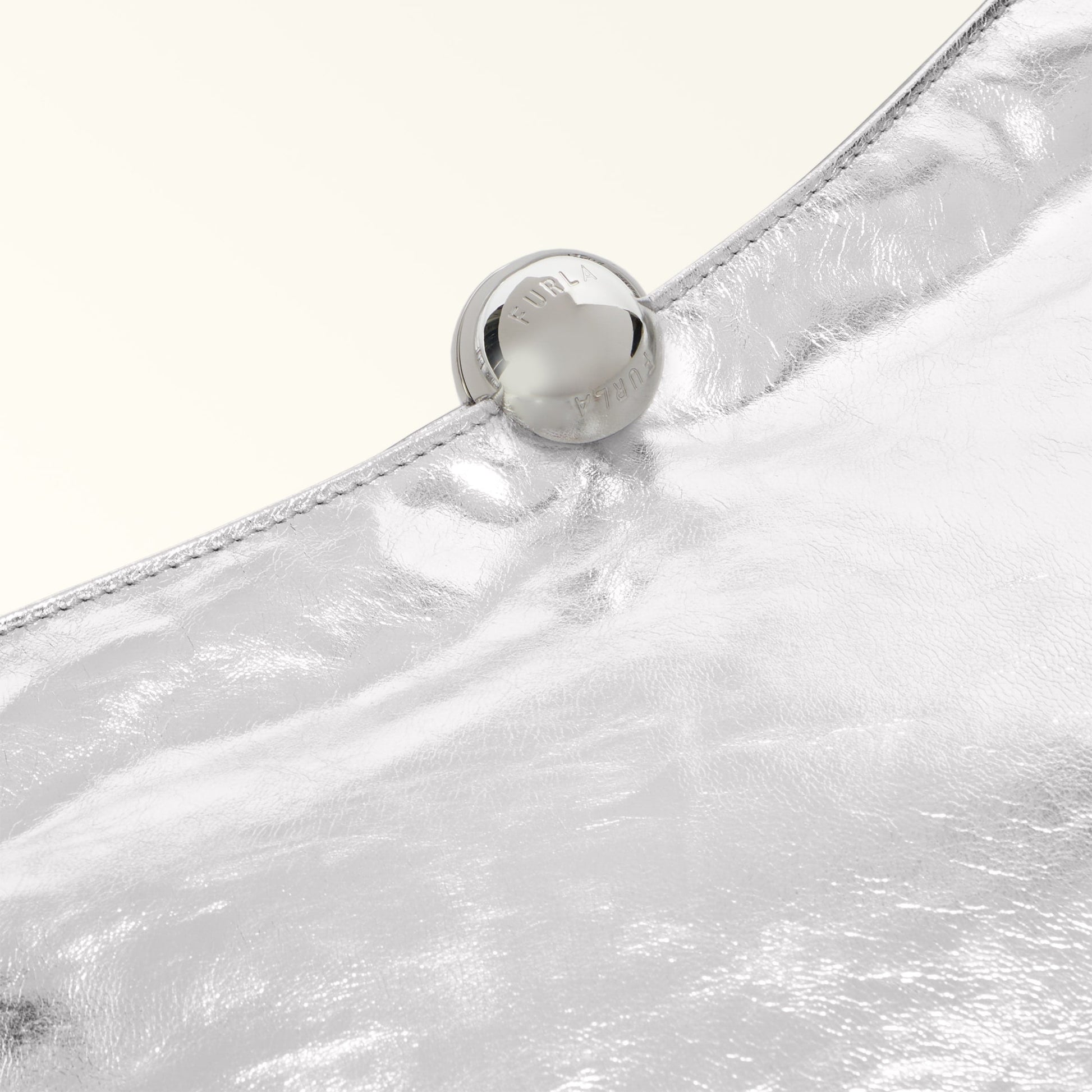 Furla Sfera Soft Shoulder Bag Color Silver Furla