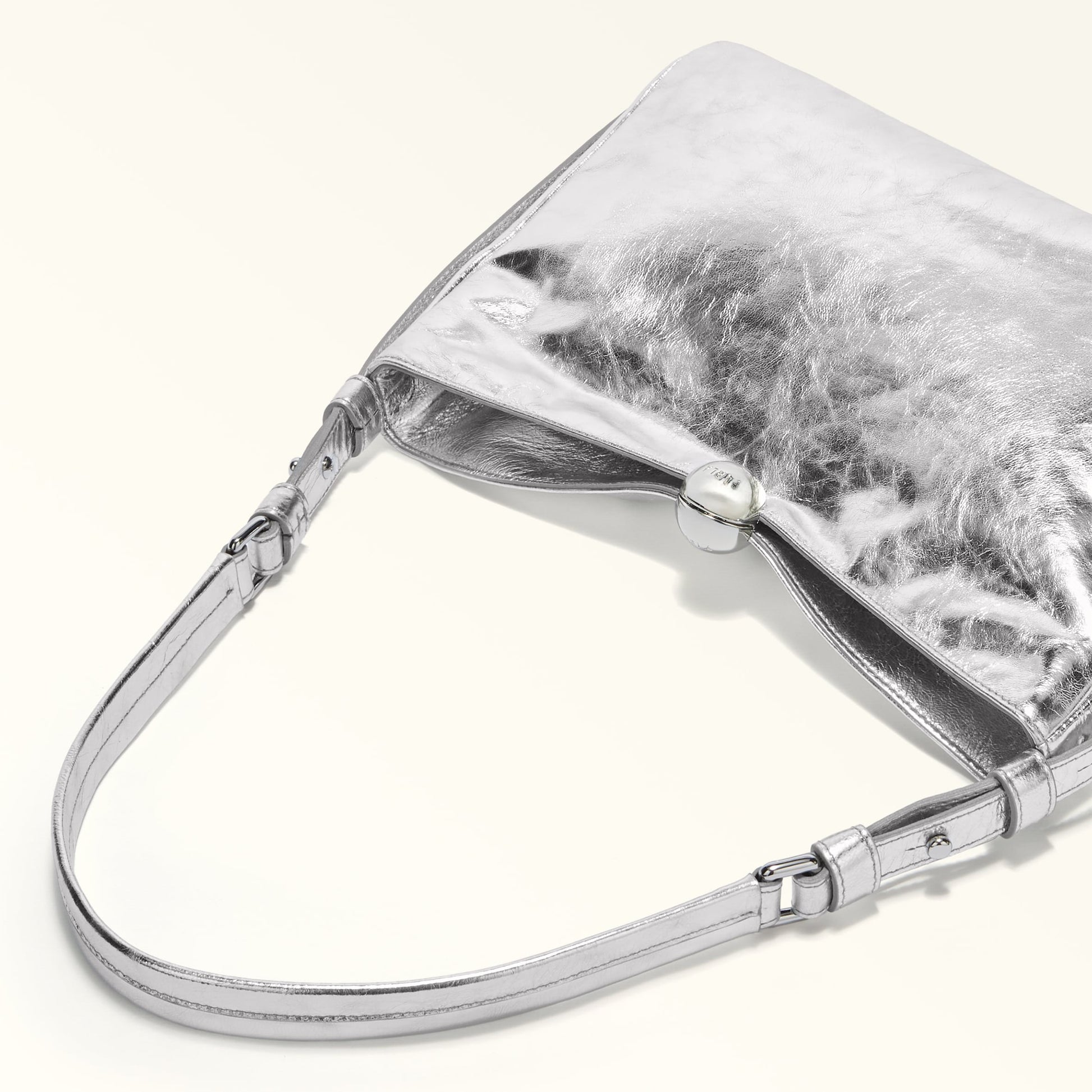 Furla Sfera Soft Shoulder Bag Color Silver Furla