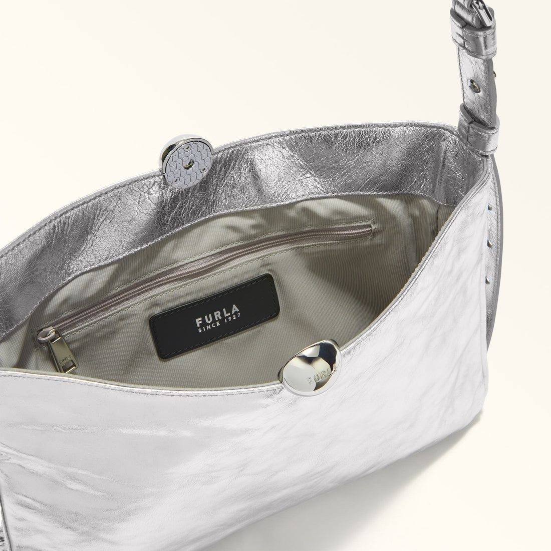 FURLA SFERA SOFT SHOULDER BAG Y3000-COLOR SILVER
