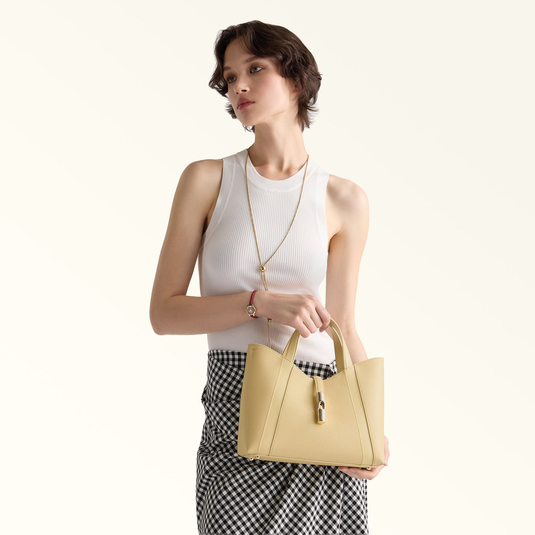 Furla Goccia S Tote in White - Bags 