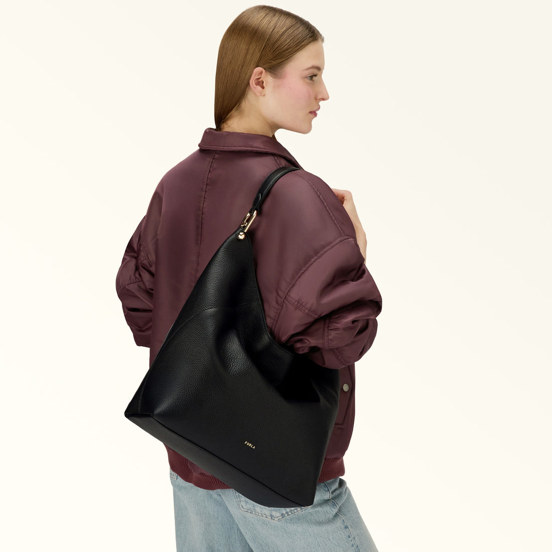 Furla Lara L Hobo Bag In Leather