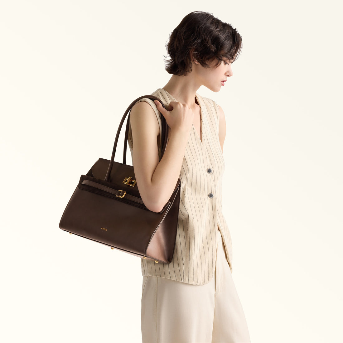 Furla Greta L Tote in Brown - Bags 