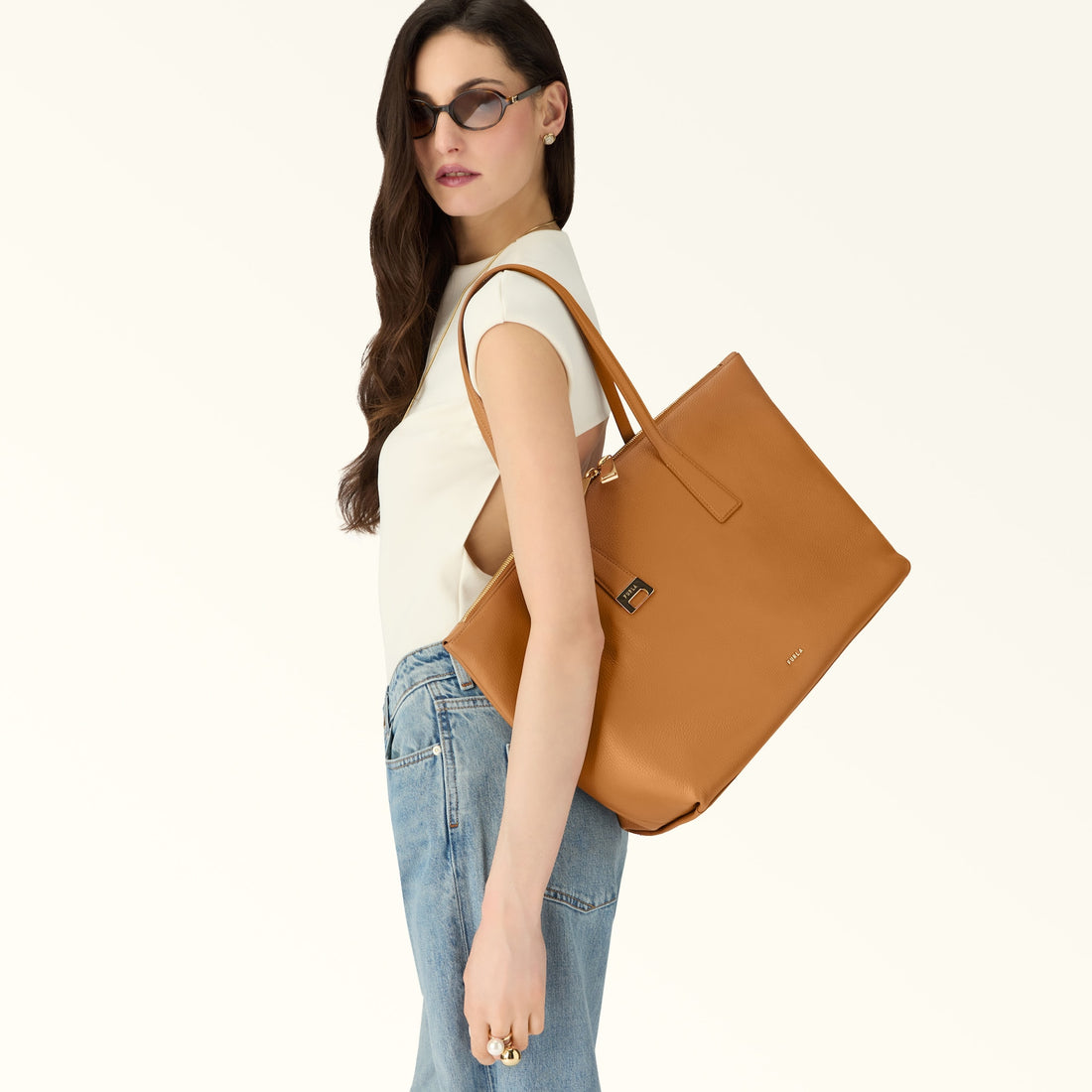 Furla Olivia L Tote in Brown - Bags 