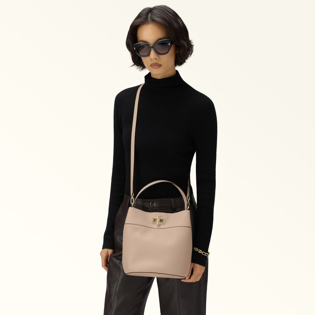 Furla Amelia M Bucket Bag in White - Bags 