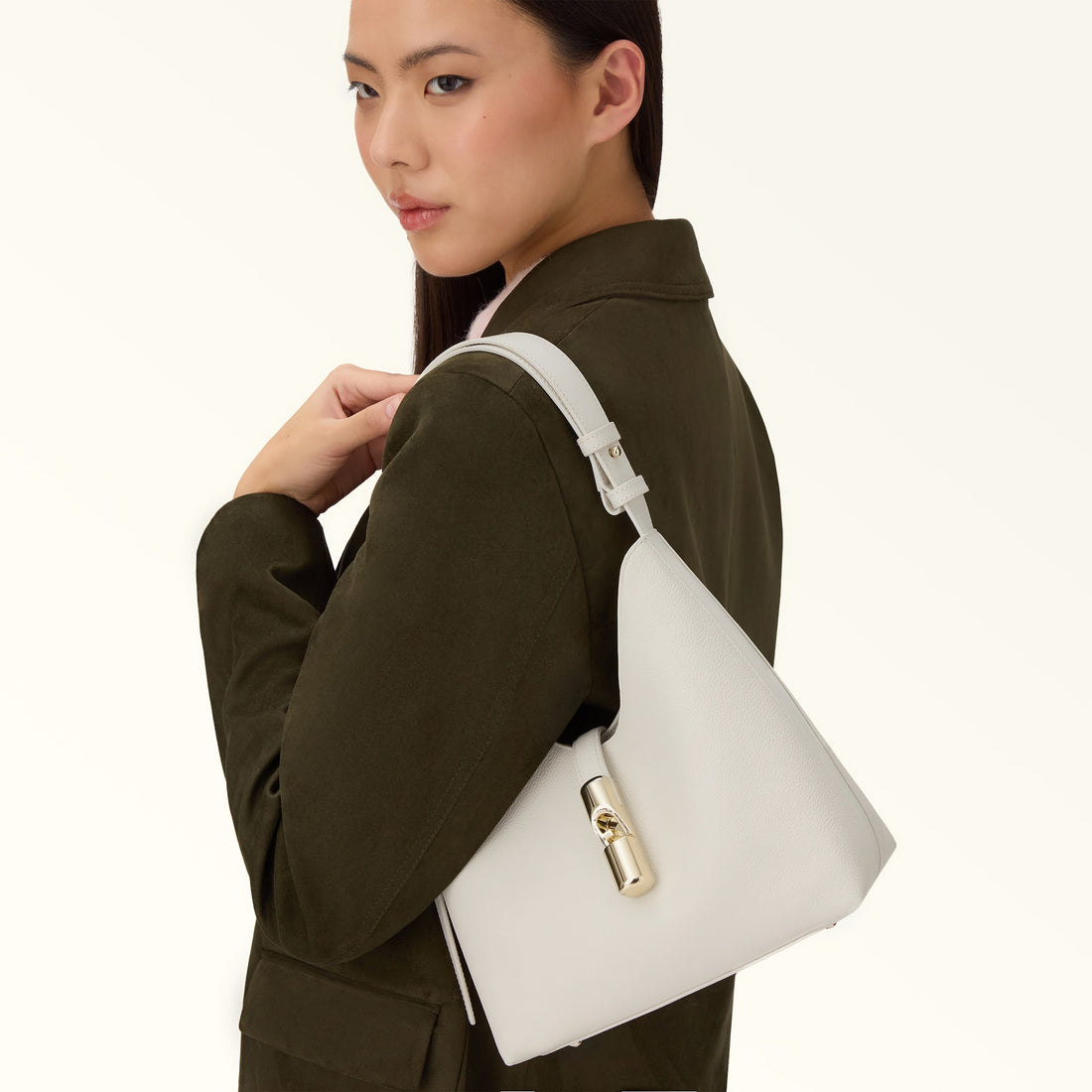 Furla Goccia S Hobo in White - Bags 