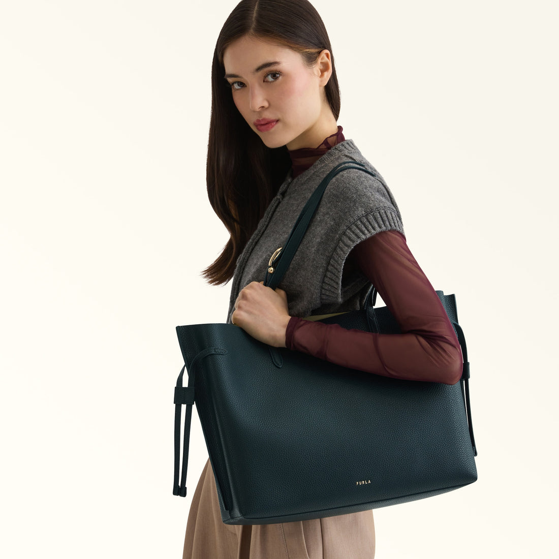 Furla Ava L Tote in White - Bags 