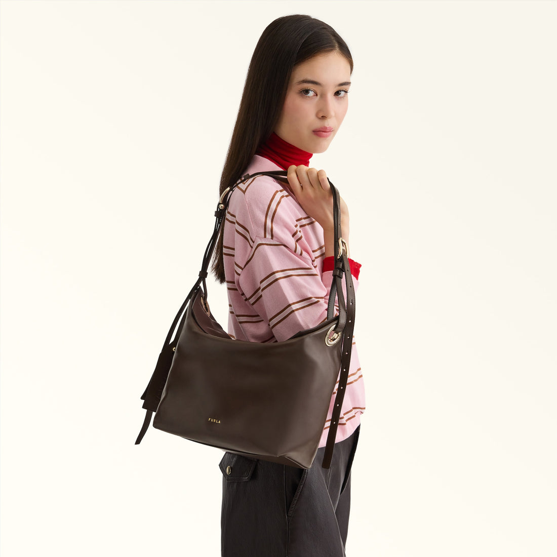 Furla Ginevra M Shoulder Bag in Brown - Bags 