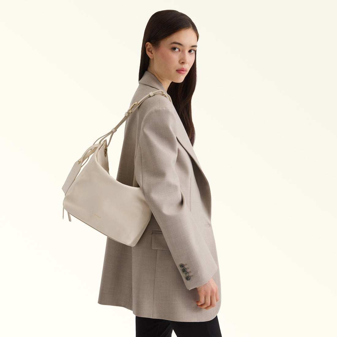 Furla Ginevra M Shoulder Bag in White - Bags 