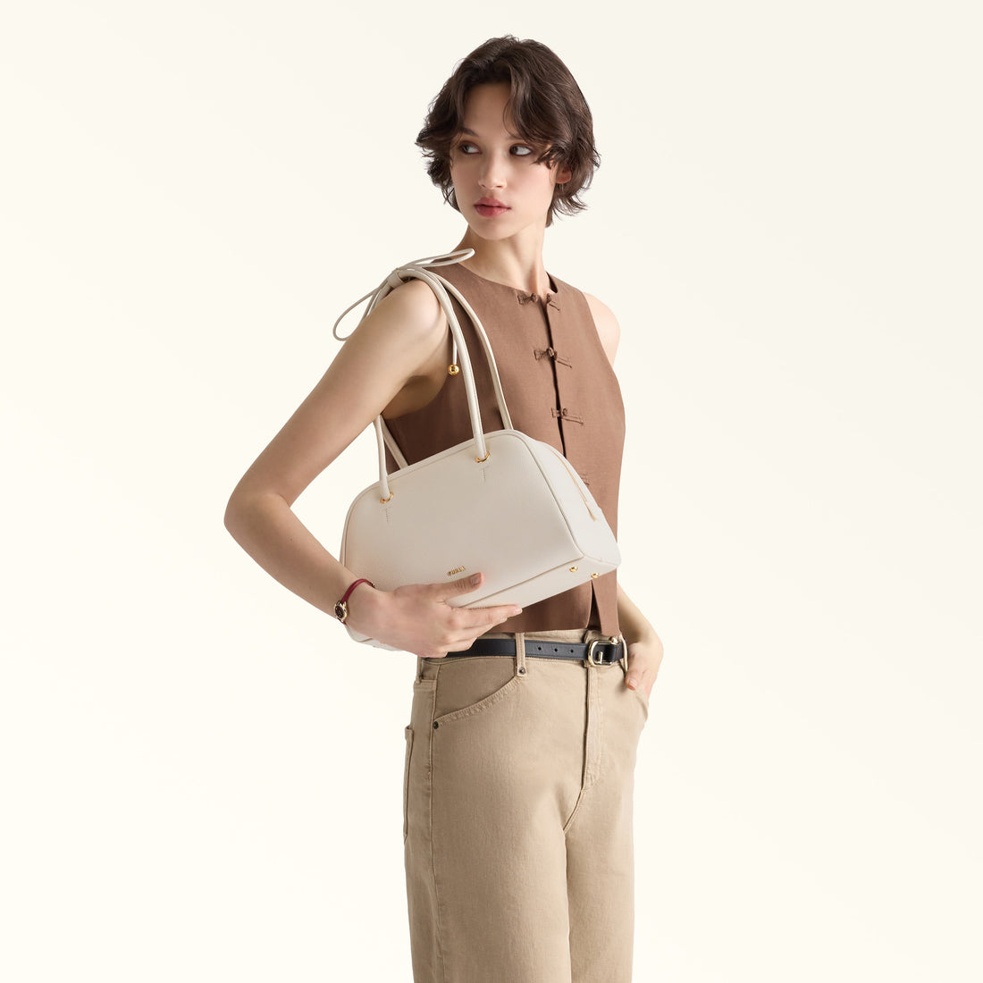 Furla Poppy M Dome in White - Bags 