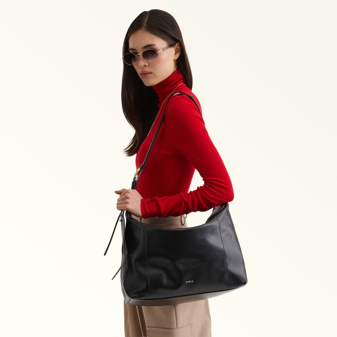 Furla Ginevra L Shoulder Bag in Black - Bags 