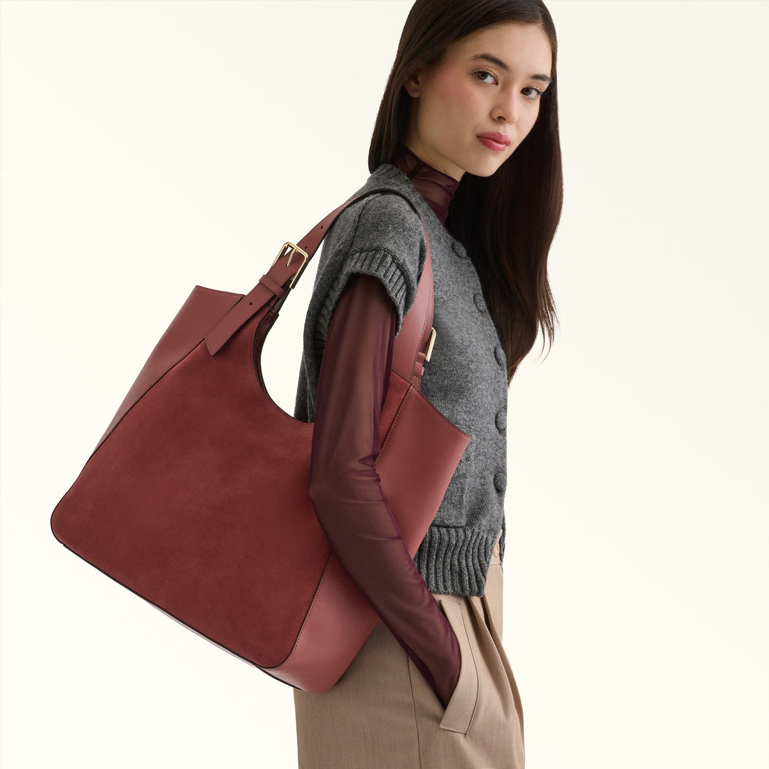 Furla Dora L Tote in Red - Bags 