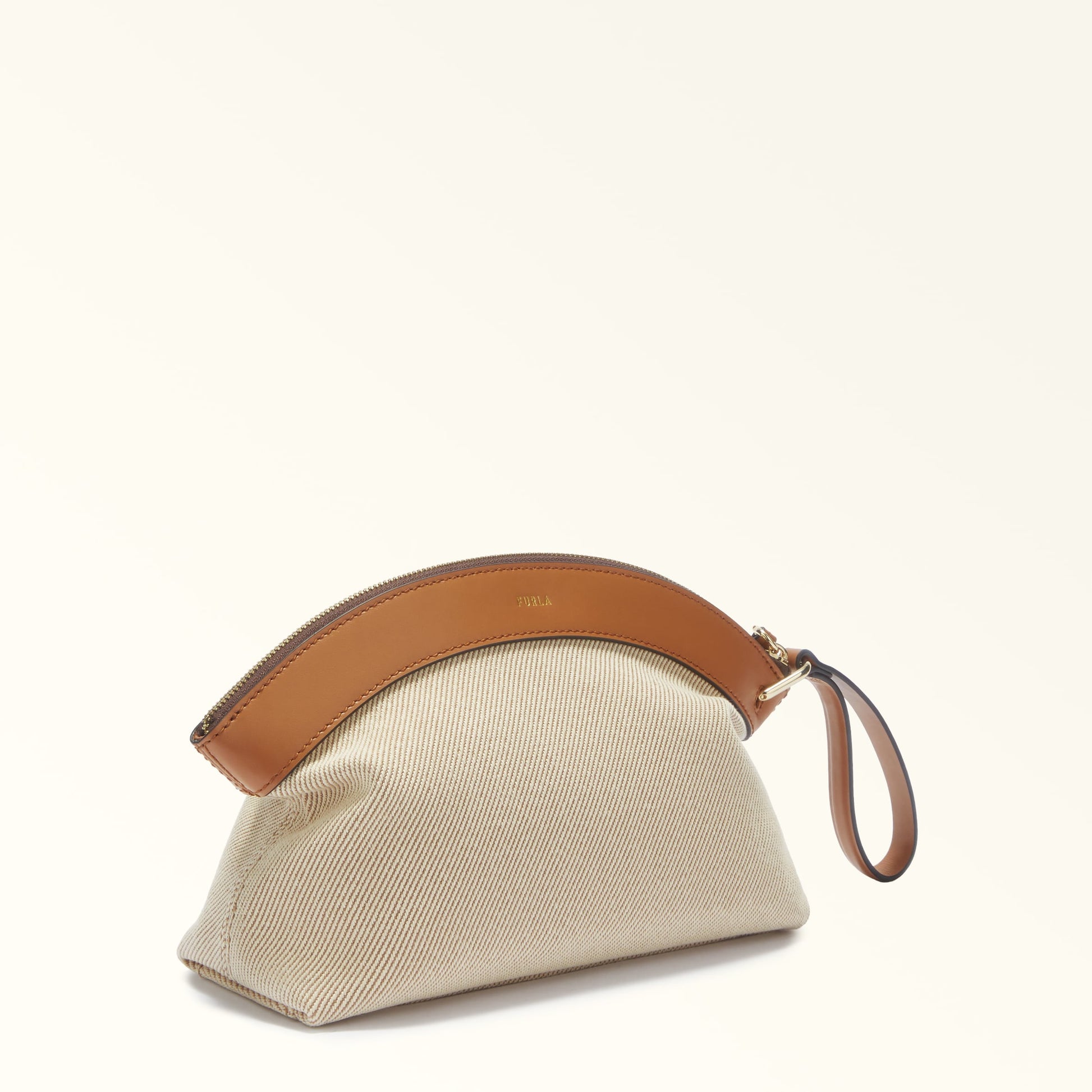 FURLA ERICA POUCH NATURALE+BRANDY