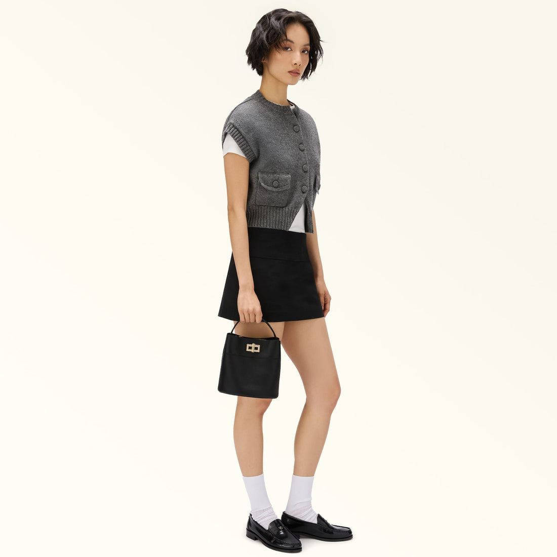 Furla Amelia Mini Bucket Bag in Black - Bags 