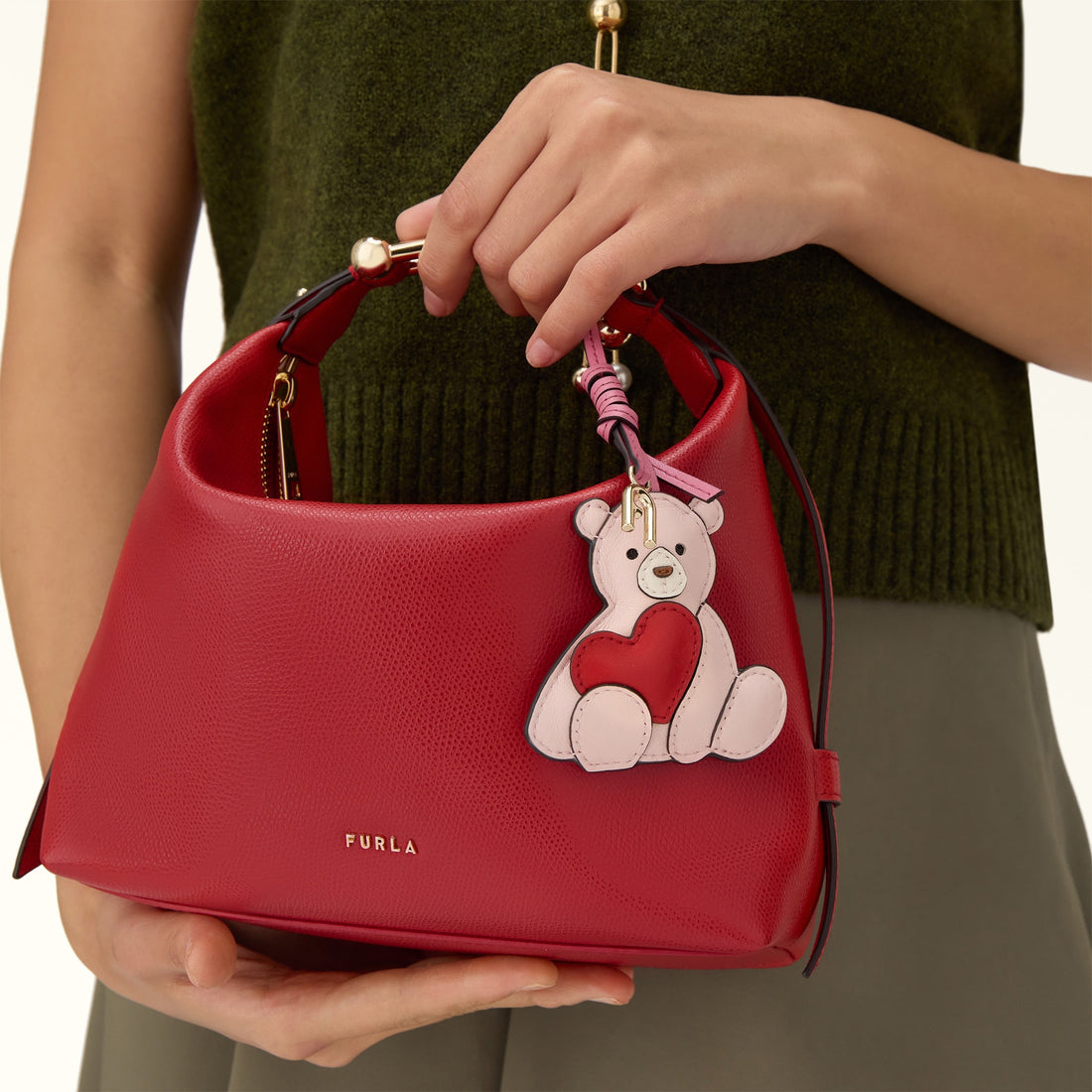 ALLEGRA PUFFY BEAR CHARM HEART Furla