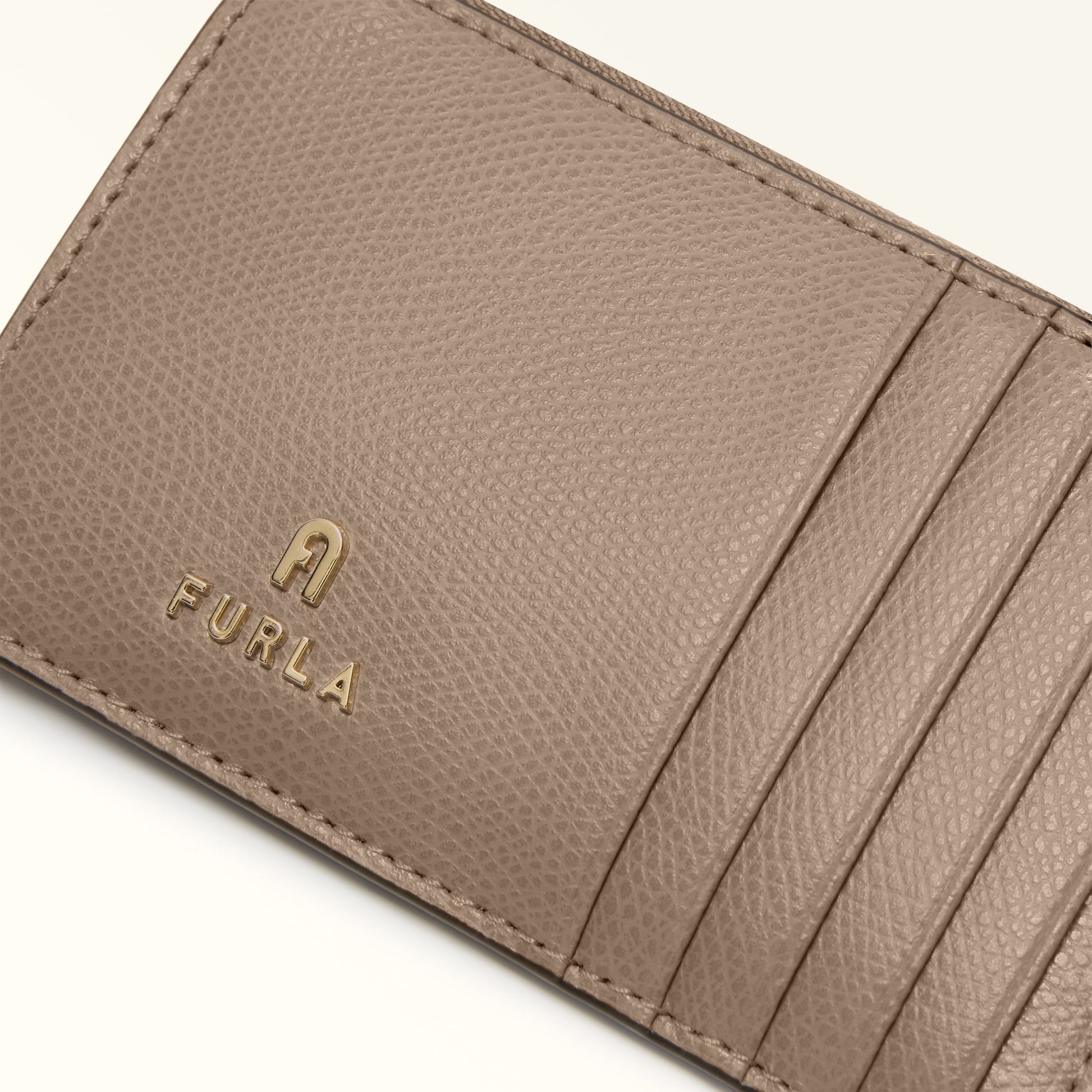 Furla Camelia Card Case Stucco Gray Furla