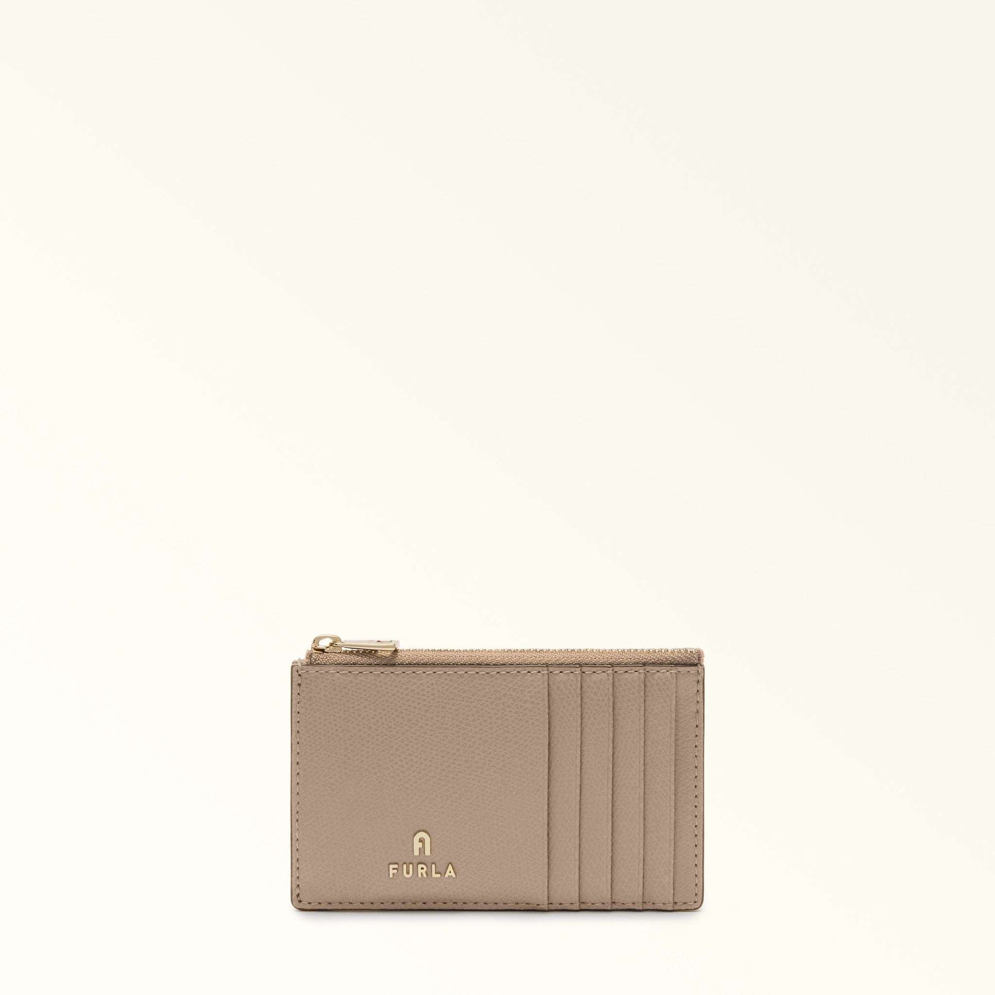 FURLA CAMELIA CARD CASE STUCCO GRAY