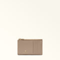 FURLA CAMELIA CARD CASE STUCCO GRAY