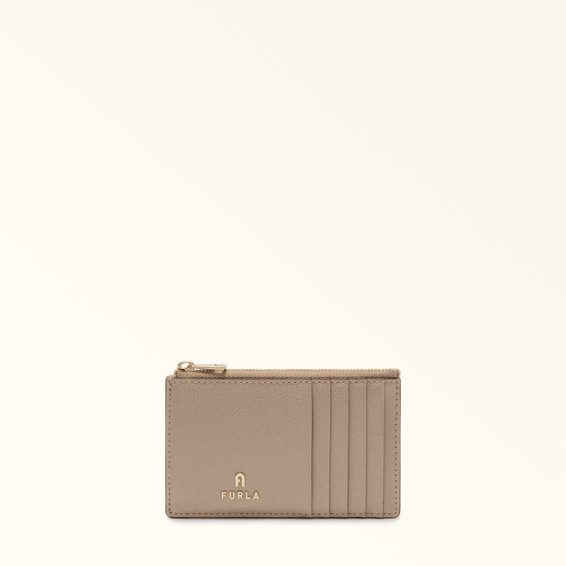FURLA CAMELIA CARD CASE STUCCO GRAY