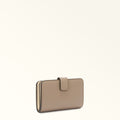 Beige leather wallet on a white background