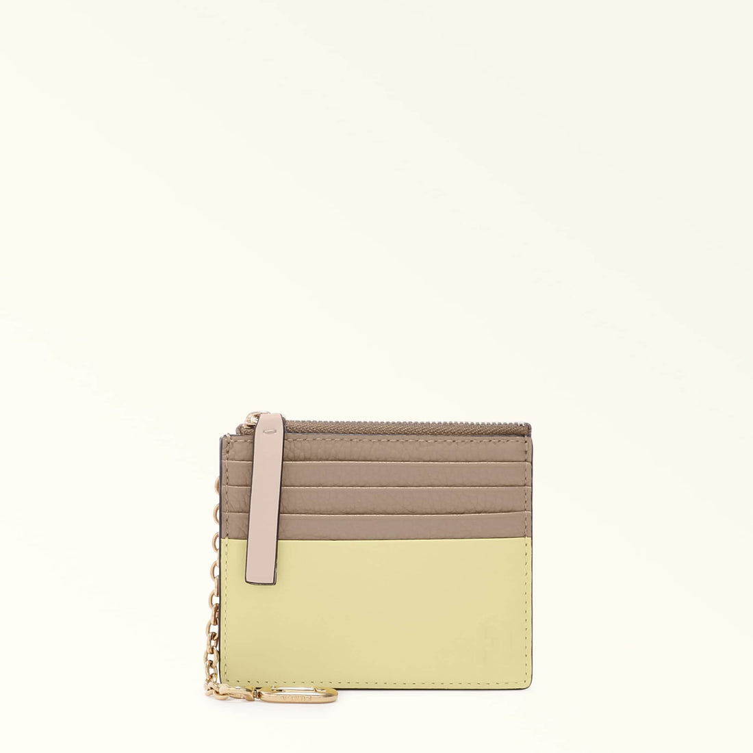 FURLA GRAZIA CARD CASE STUCCO GRAY+FREESIA+AZALEA