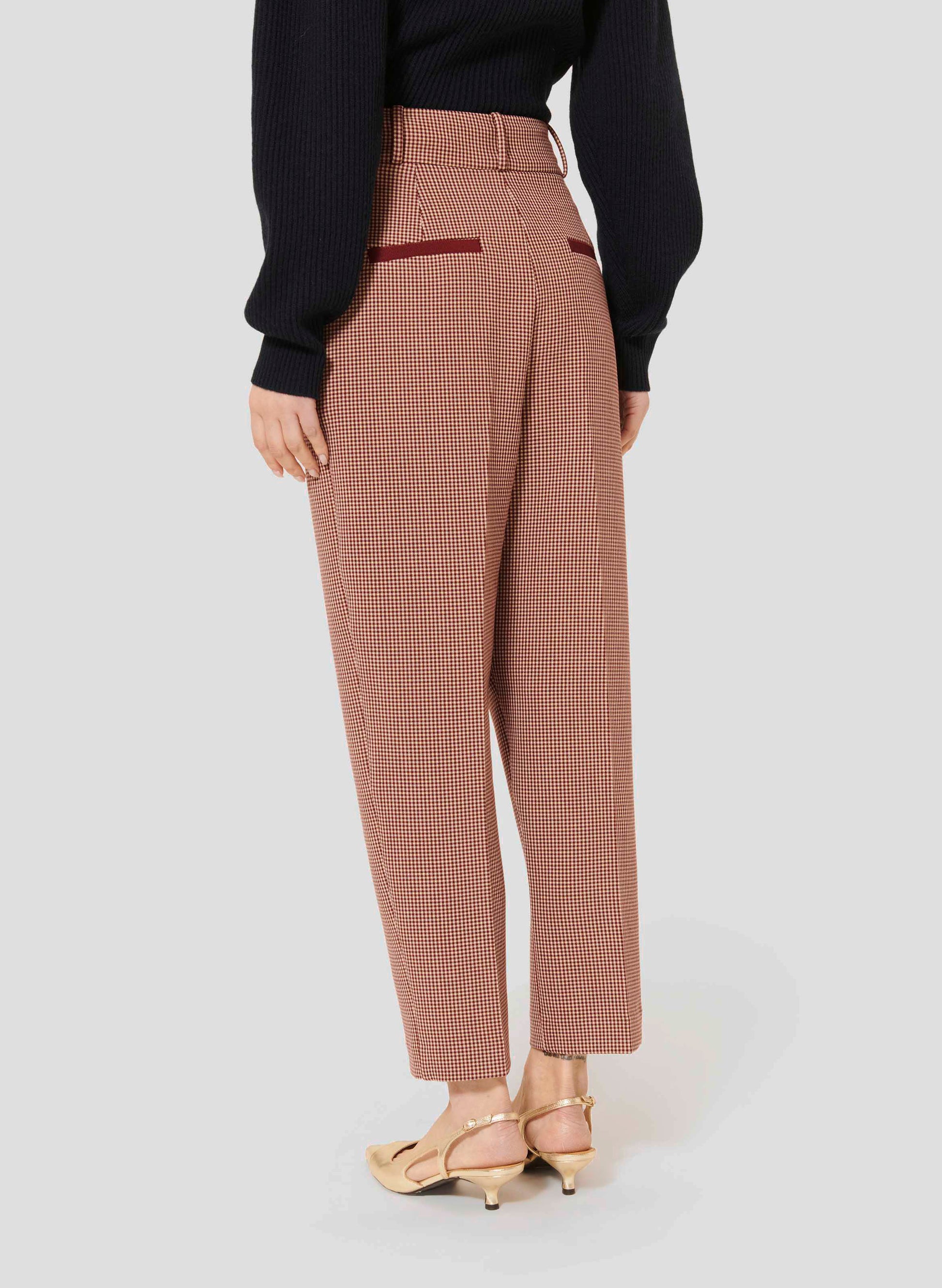 Paseo Burgundy Houndstooth Pants by Tara Jarmon Lebanon