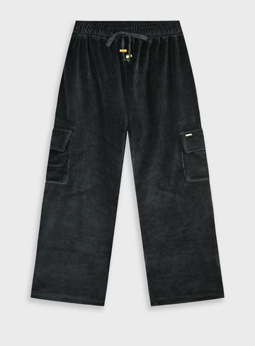 Cotton Blend Girl Trousers - Black