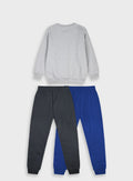 Grey 3 Pcs.Tracksuit(Blouse,Trousers) for Boys