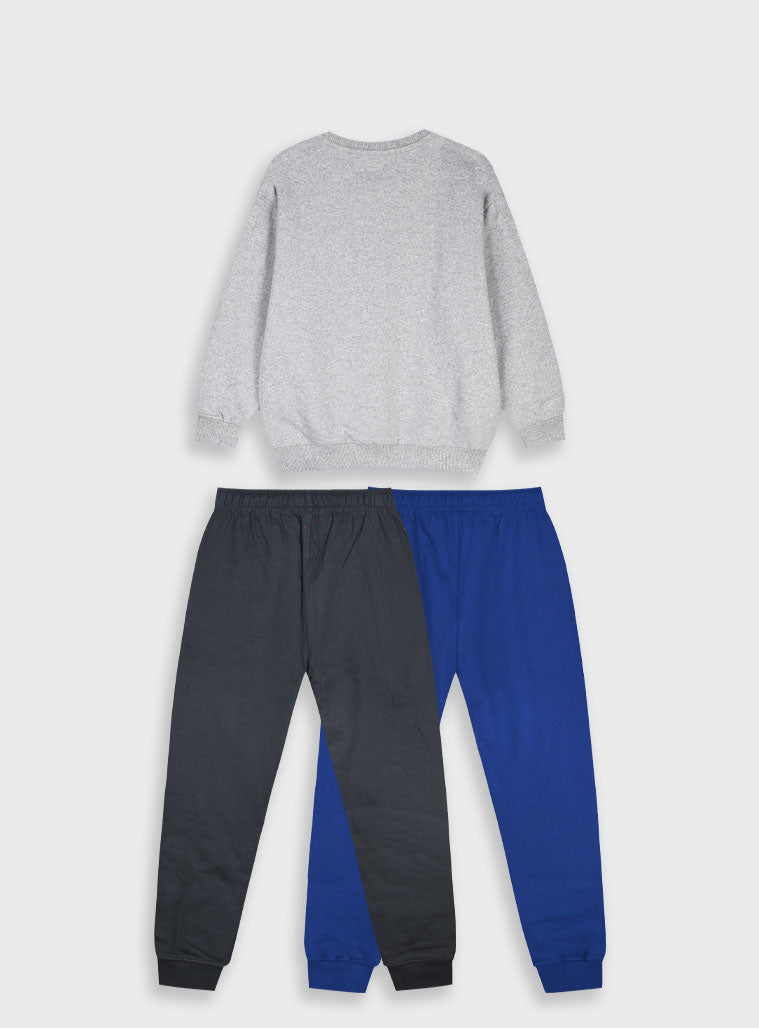 Grey 3 Pcs.Tracksuit(Blouse,Trousers) for Boys