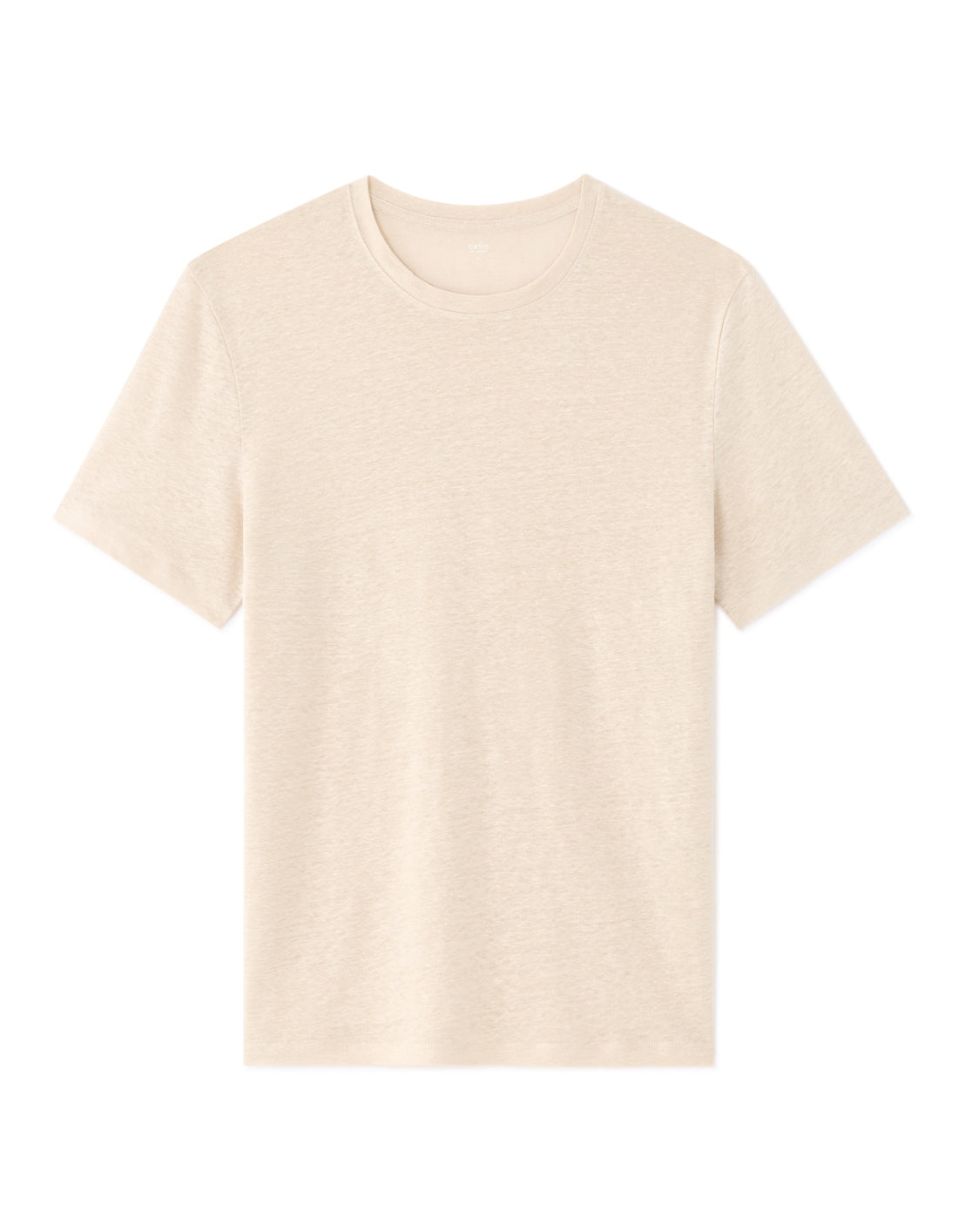 Celio Regular Fit Round Neck 100% Linen T-shirt - Beige