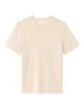 Celio Regular Fit Round Neck 100% Linen T-shirt - Beige