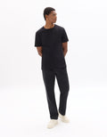 Celio Black Boxy Crew Neck 100% Heavyweight Cotton T-shirt - Black