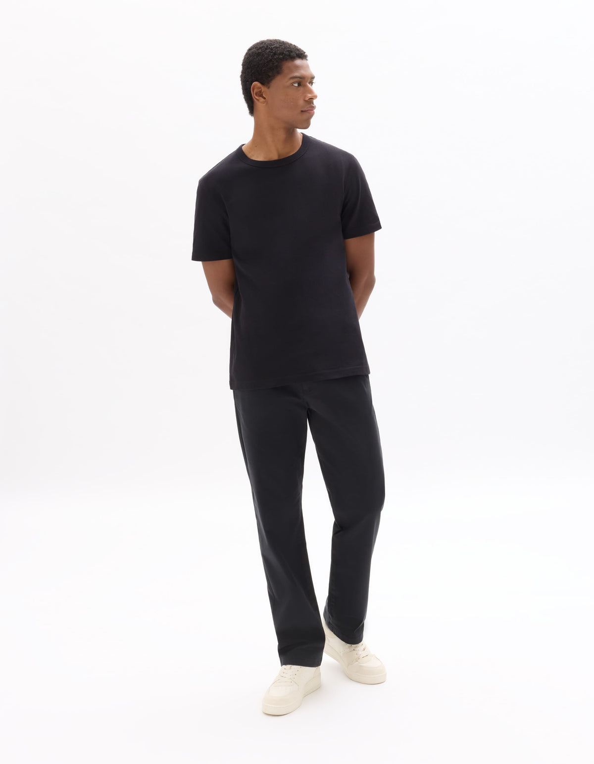 Celio Black Boxy Crew Neck 100% Heavyweight Cotton T-shirt - Black