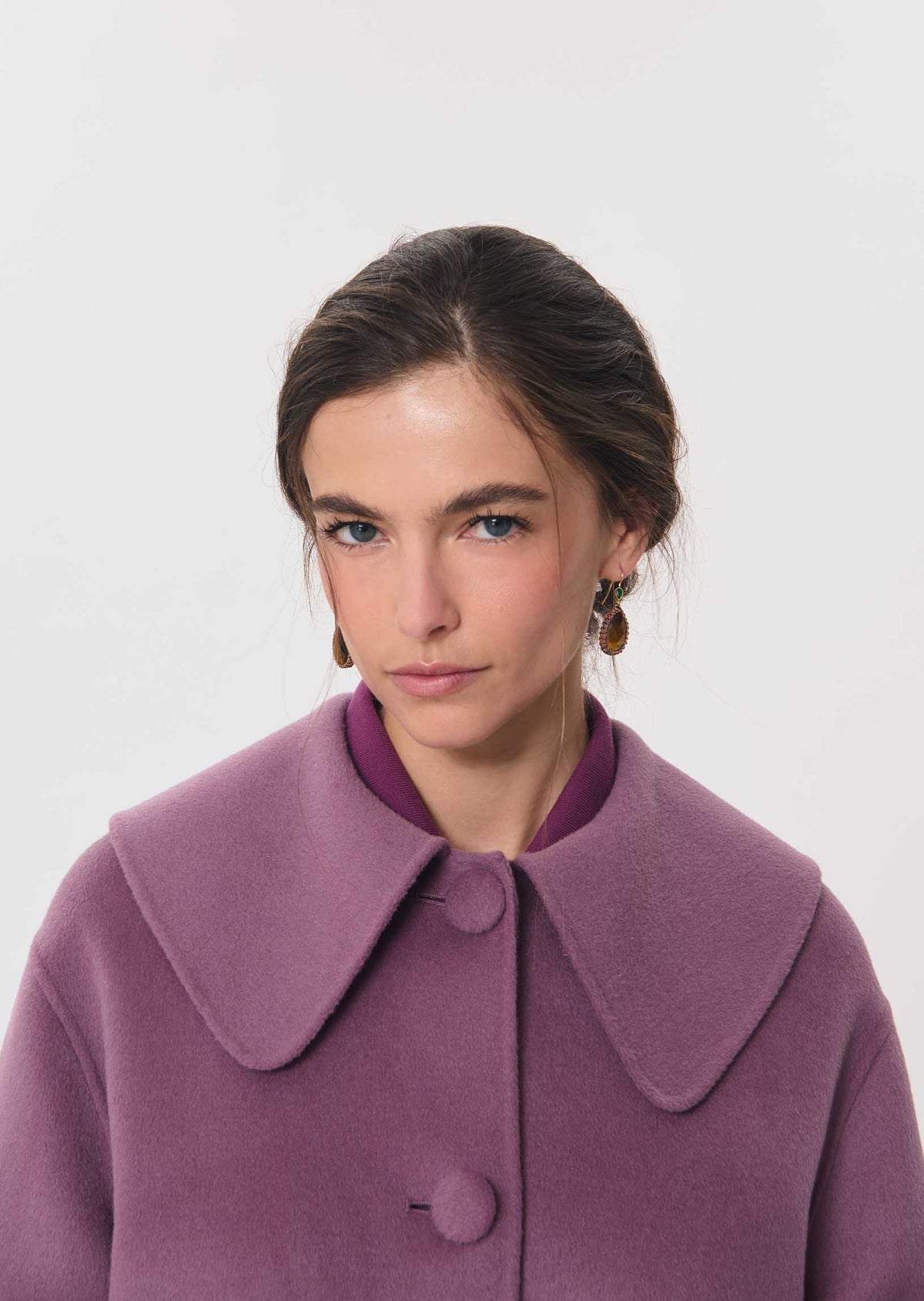 Marie coat in purple wool by Tara Jarmon