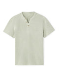 Celio Regular Fit Cotton Blend Henley Neck T-Shirt - Green