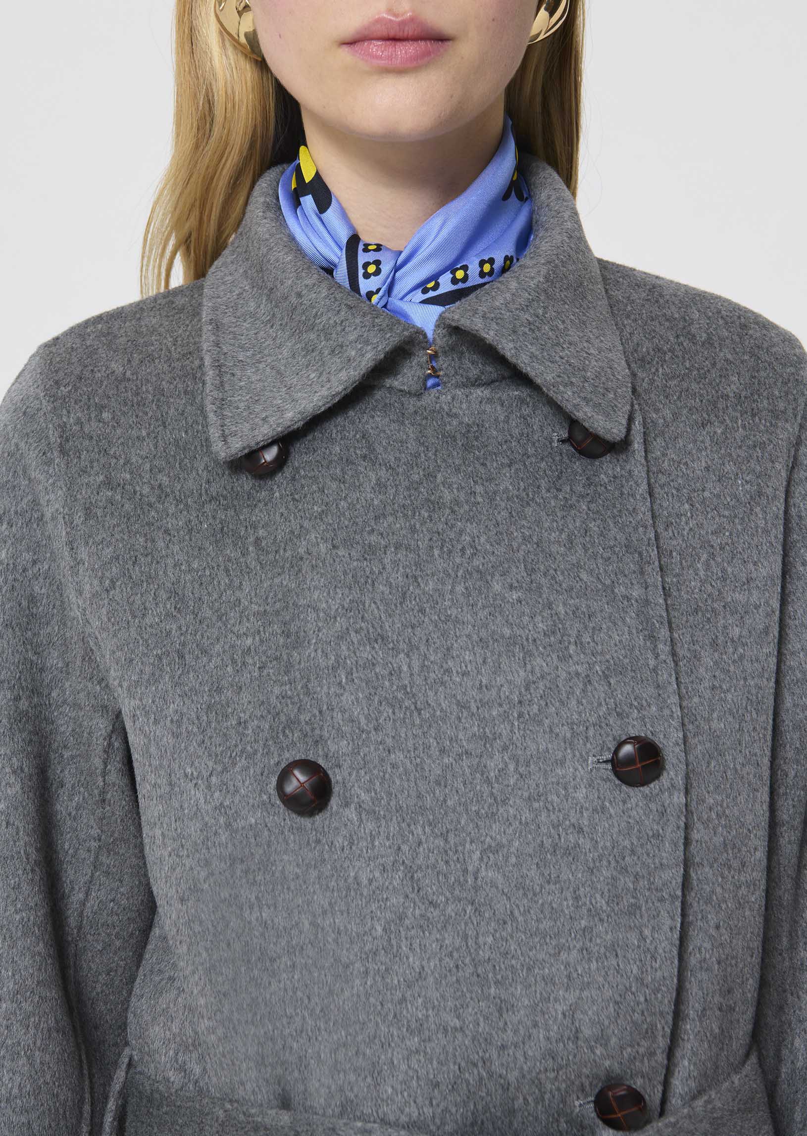 Martino  mottled grey double-sided coat for women