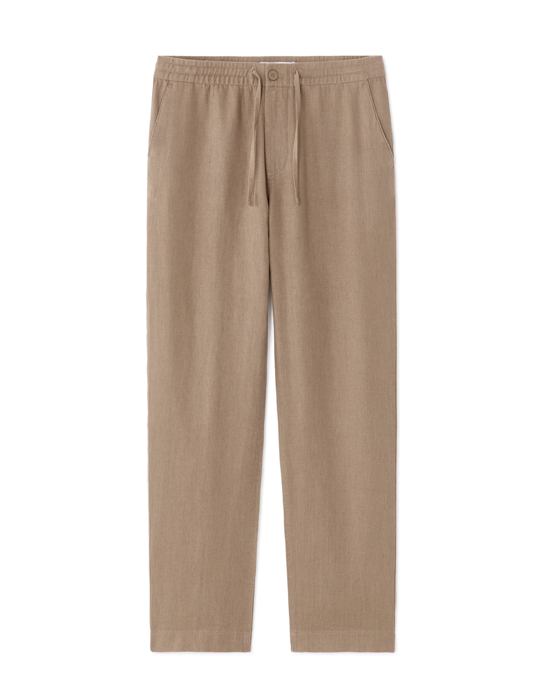Celio 100% Linen Straight Pants - Brown