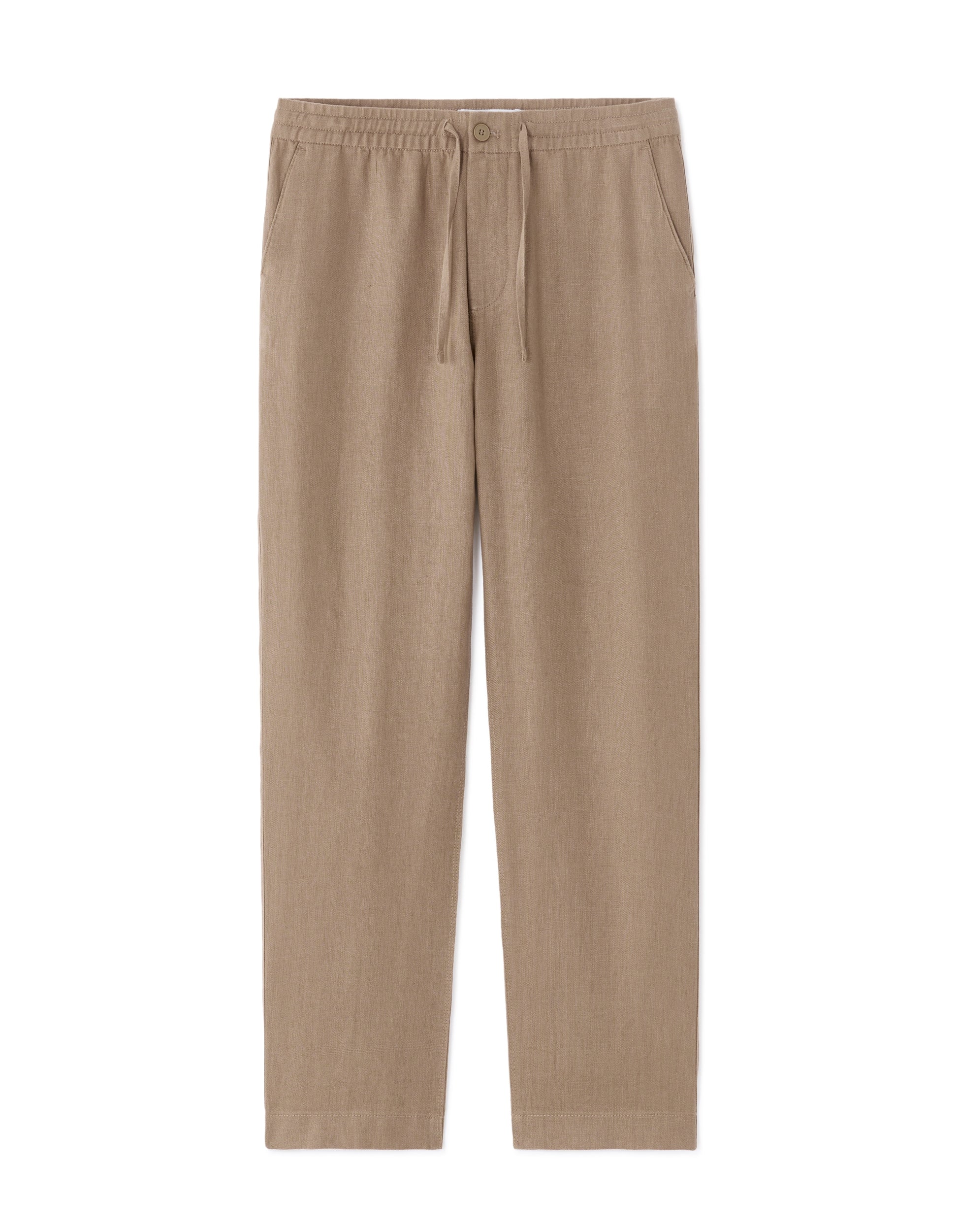 Celio 100% Linen Straight Pants - Brown