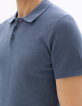 Blue Short Sleeves Polo for Men
