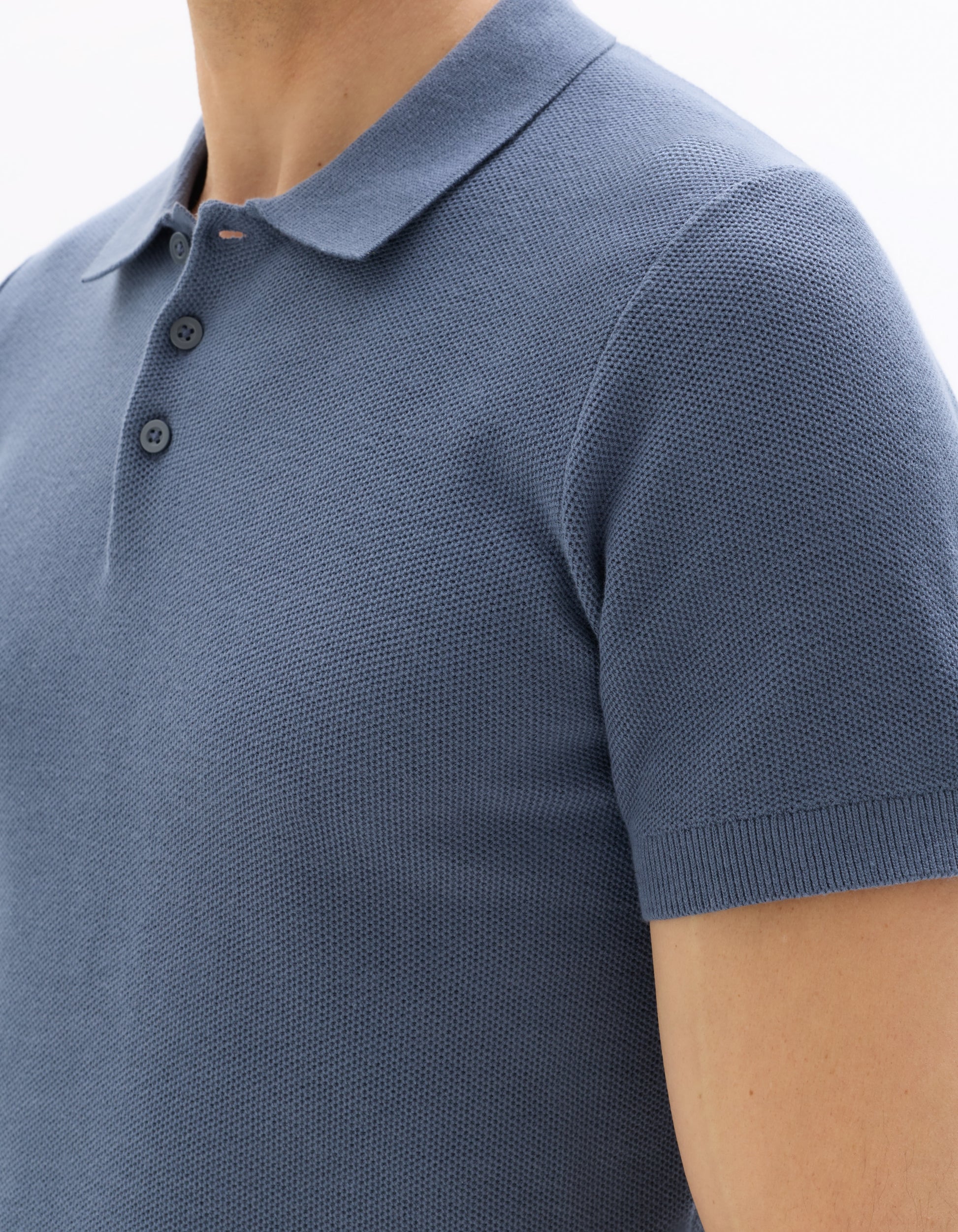 Blue Short Sleeves Polo for Men