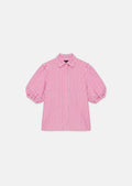 shirt in red striped poplin