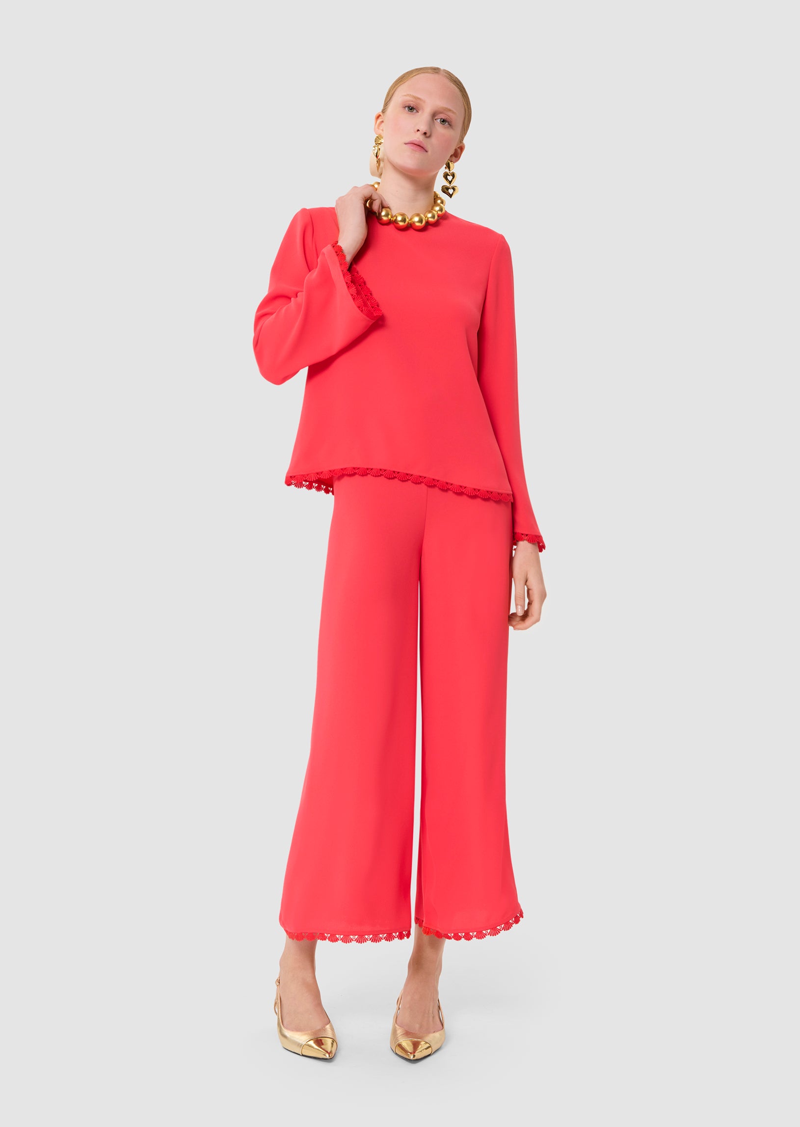 Tazzio red crepe top by Tara Jarmon Lebanon