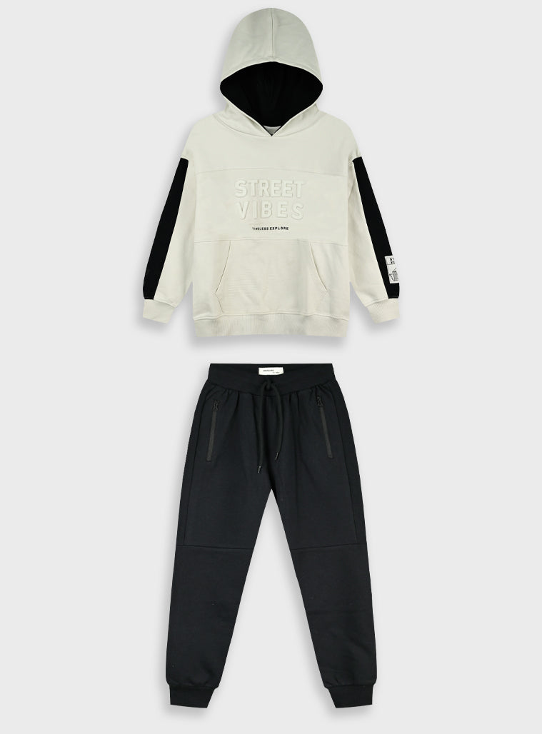 Cotton Blend Boy Set - Black