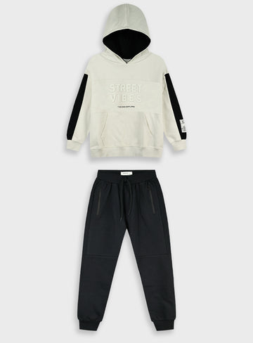 Cotton Blend Boy Set - Black