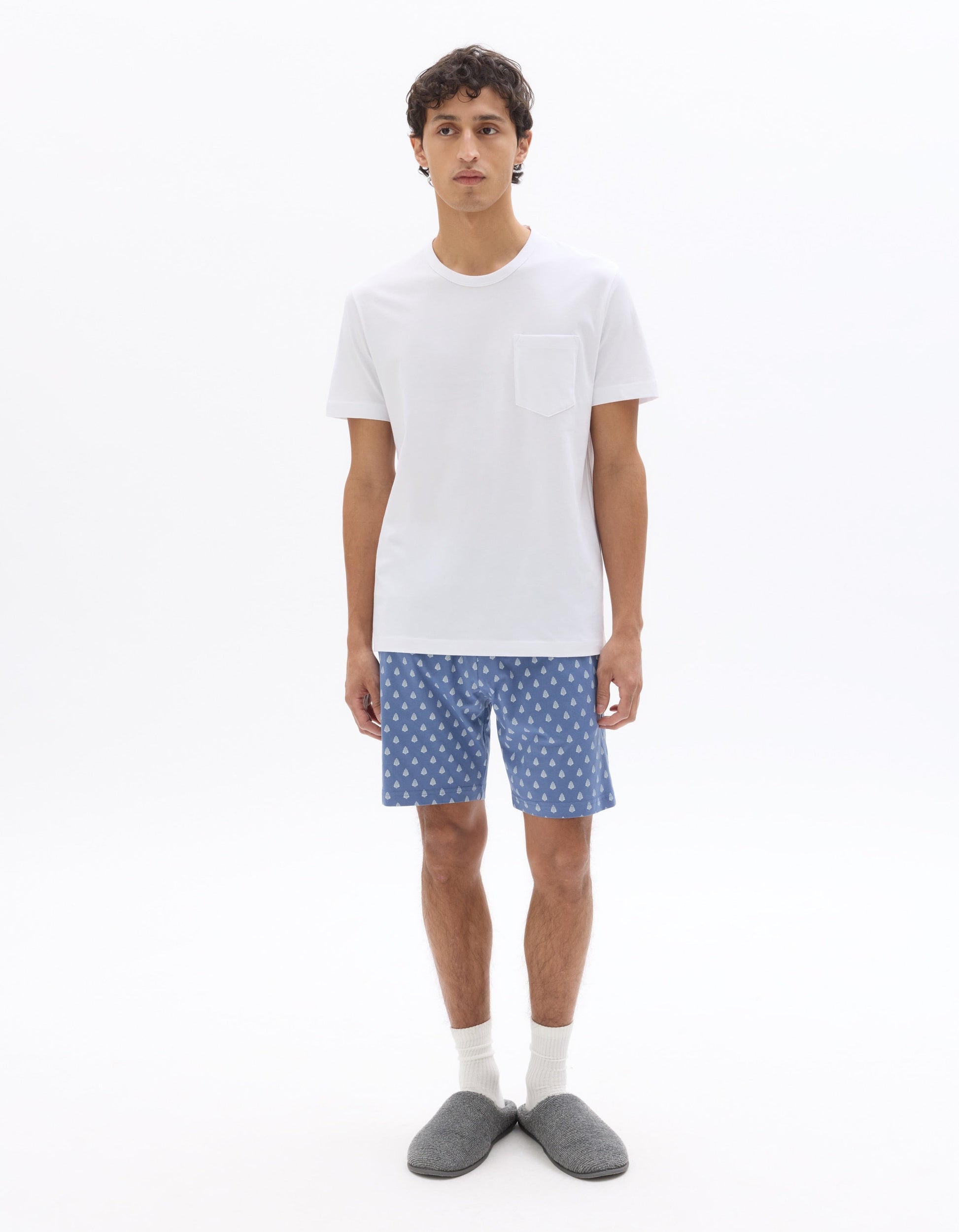 Pajama T-shirt and Shorts Set, 100% Cotton Celio