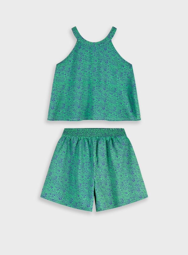 Blue Set(Blouse,Shorts) for Girls