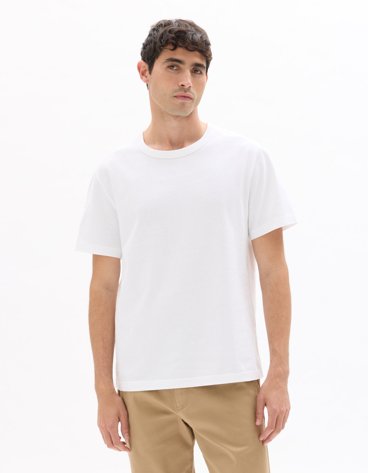 Celio Boxy Crew Neck 100% Heavyweight Cotton T-Shirt - White