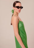 Reane green flowing satin dress by Tara Jarmon Lebanon