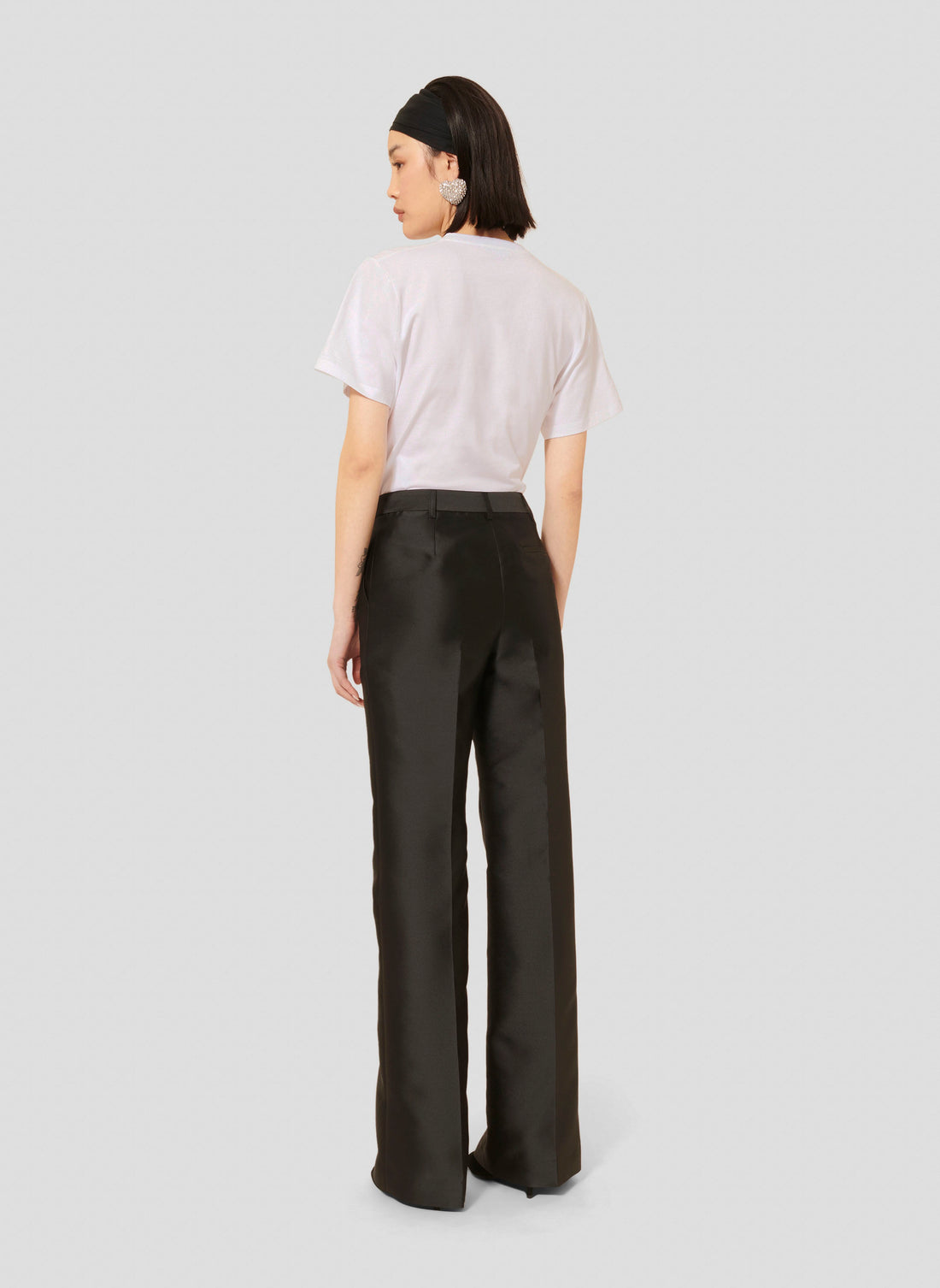 Pitt black satin pants by Tara Jarmon Lebanon